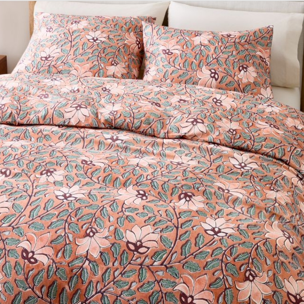 West Elm Harmon Floral Duvet Cover, Cal King size
